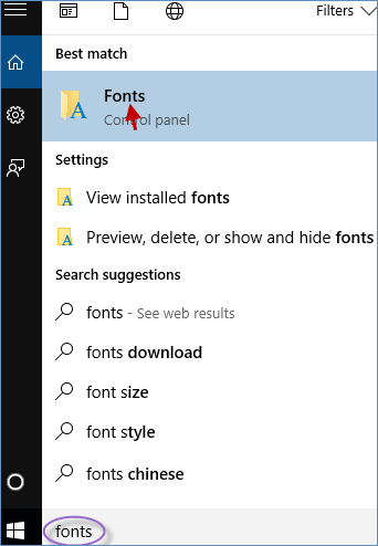 search fonts