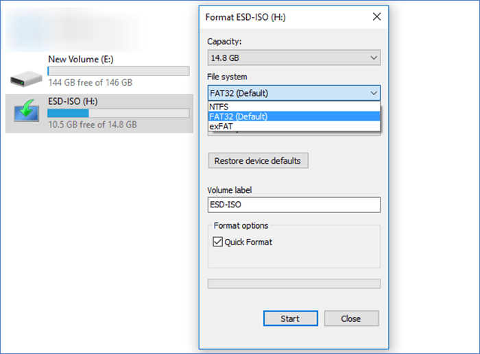 Format USB Drive into FAT32 File System