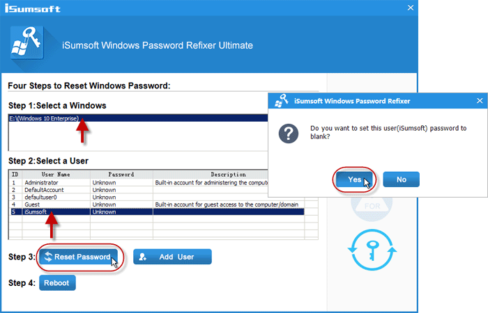Reset Windows 10 password on laptop