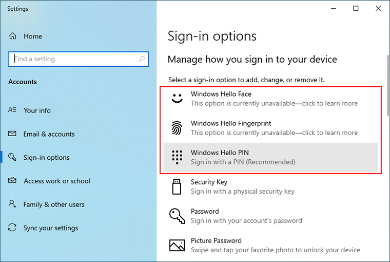 add other sign-in options