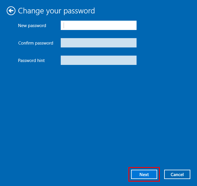 leave password field blank