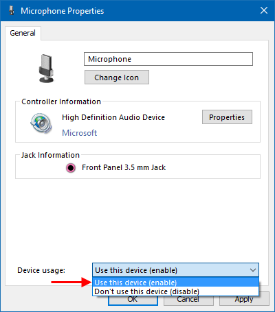 enable front audio jack windows 10