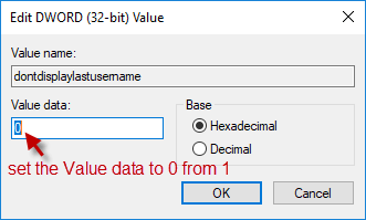 set value data