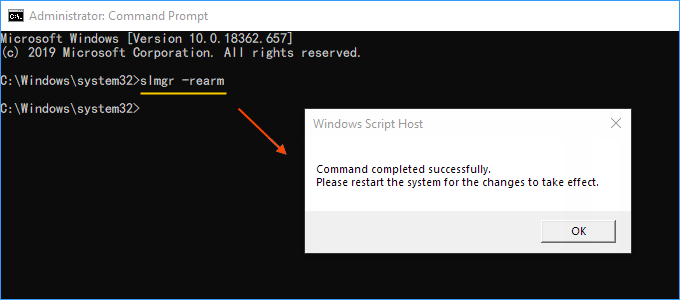 Reset the current Windows license