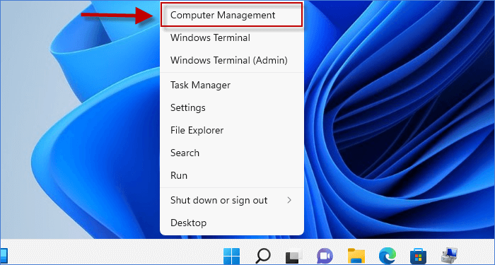 enter Computer management on Start Menu