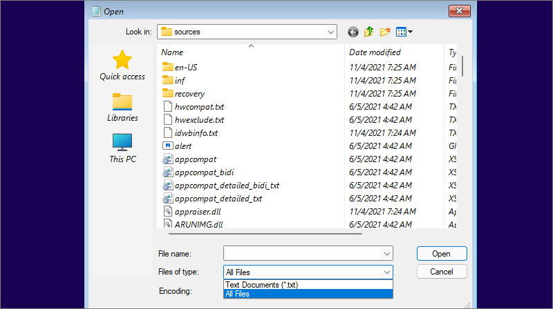 select All file type