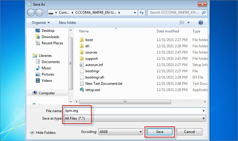 set file name and type
