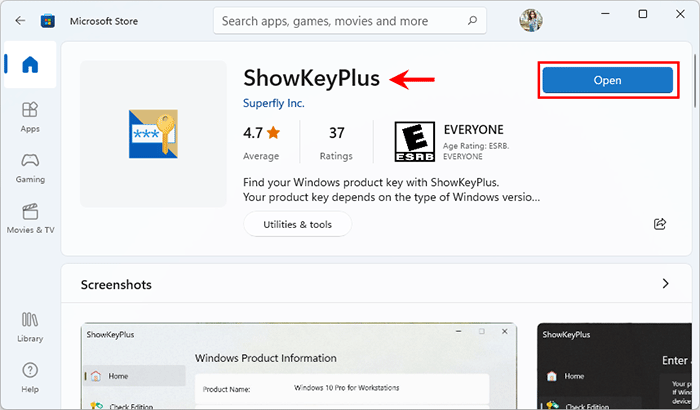 download and open ShowKeyPlus