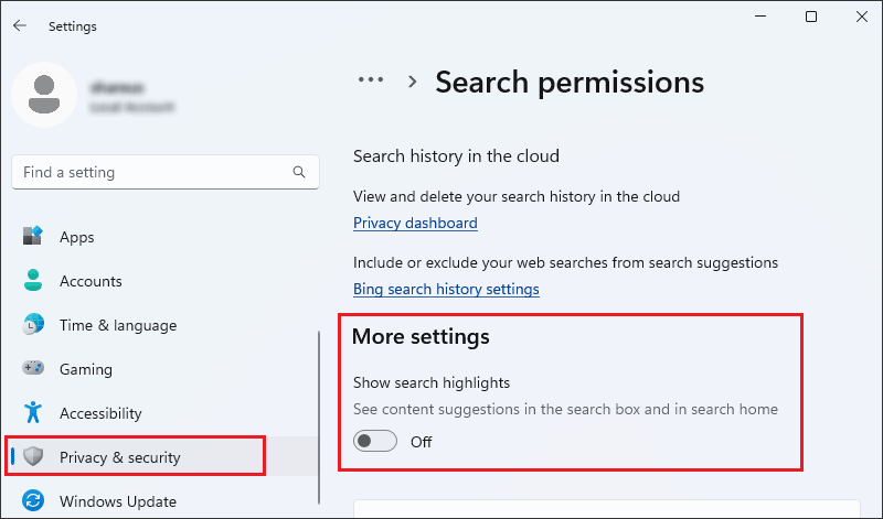 remove ads from windows 11 search