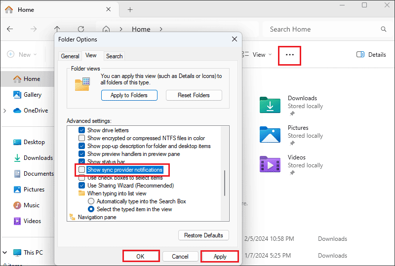 remove advertisements from file explorer
