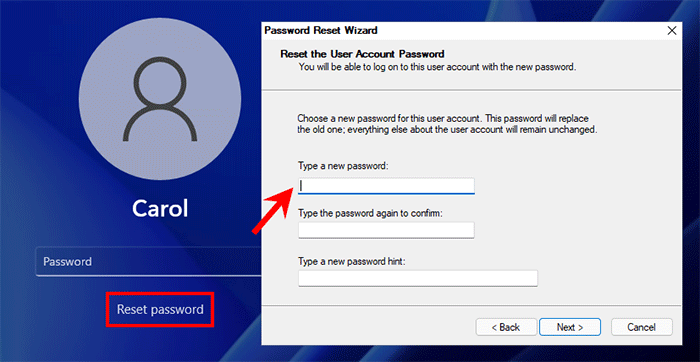 reset Windows 11 password with password reset disk