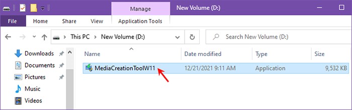 run Windows 11 media creation tool