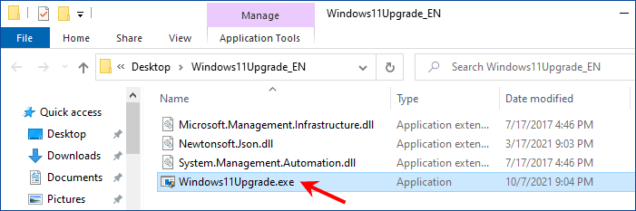 run Windows11Upgrade.exe