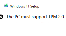 upgrade to Windows 11 without TPM 2.0