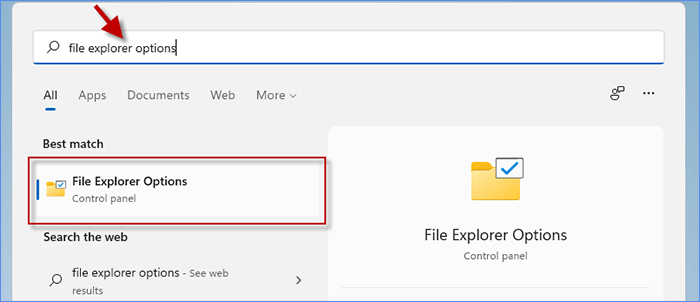Enter file explorer options 