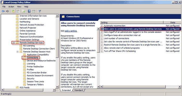 how to enable remote desktop in server 2008