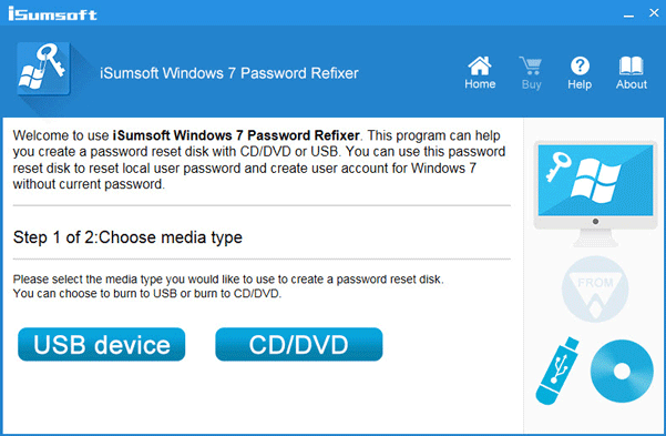 Burn Windows 7 Password Refixe to disk