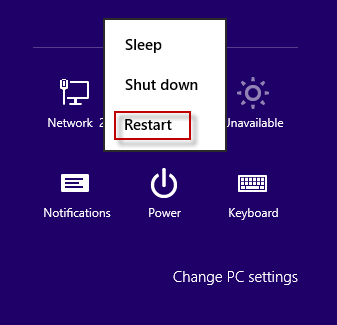 Restart Windows 8