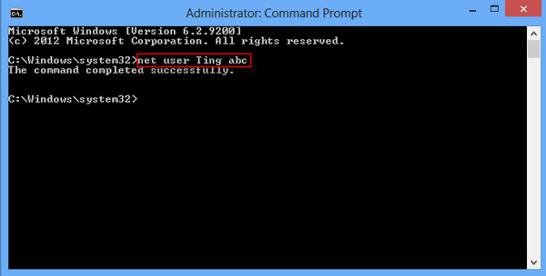 Run Net User command