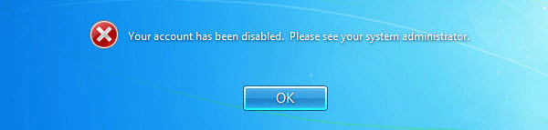 Account Disabled Prompt