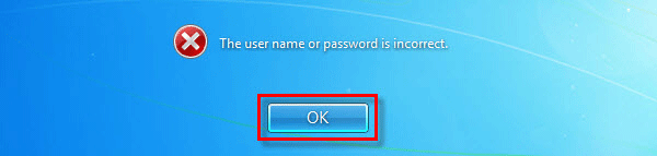 Password Incorrect Prompt