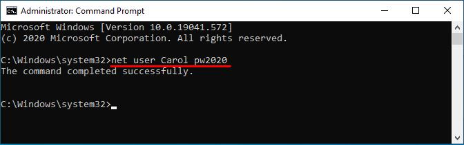 type net user command