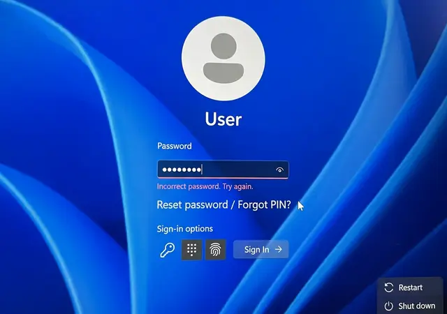 Reset password from login screen