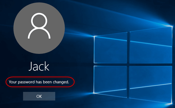 Password is changed
