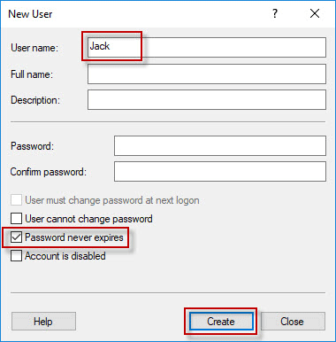 Create new user
