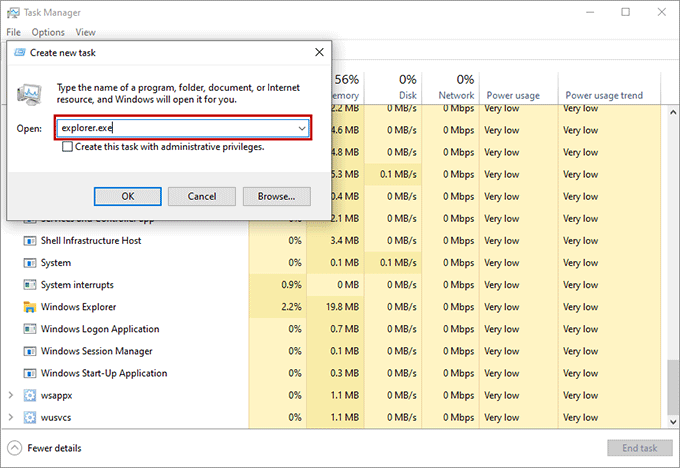 Create a new task in Task Manager