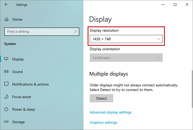 Adjust display resolution
