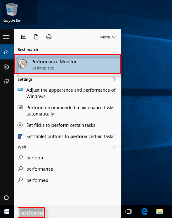 Search for Performance Monitor
