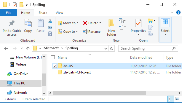 Dictionary folder