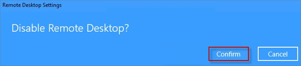 Confirm Disable