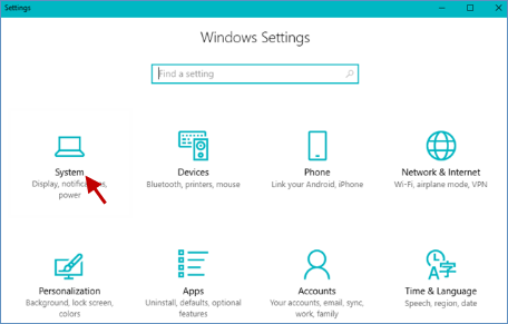 Select System option