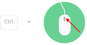 Resizing desktop icons using the scroll wheel