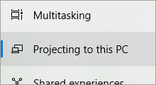 Enable project to this PC in Windows 10