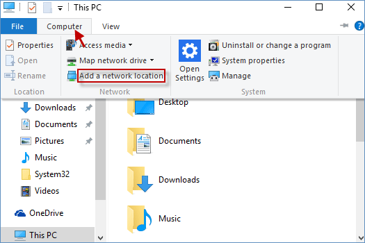 click computer option