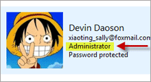 Check admin rights in Windows 10