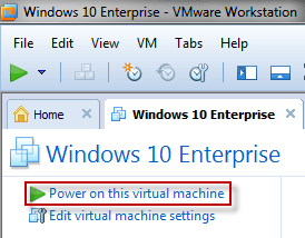 Power on this virtual machine