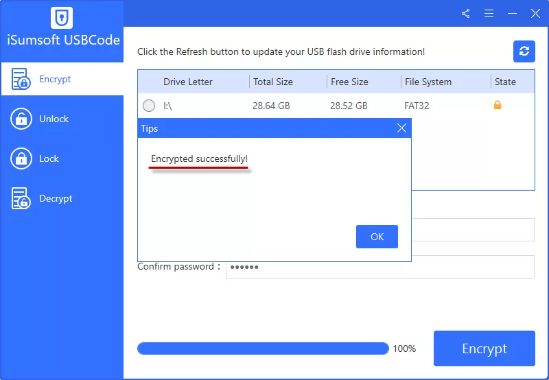 successfully encrypt USB/ external hard drive