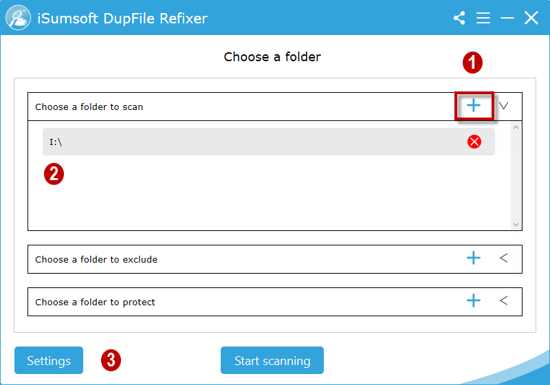 click add icon to add drive/folder to scan