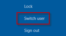 Switch user accounts in Windows 10