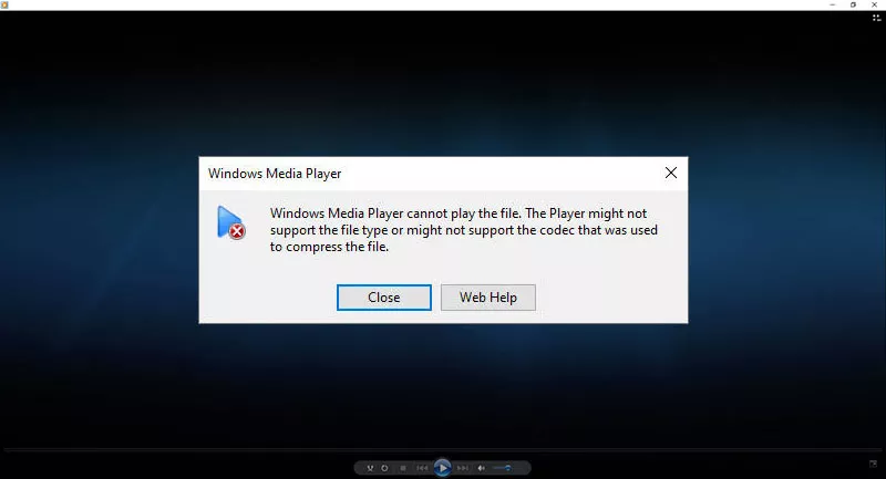 Windows Media Player not playing MP4 file