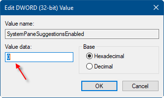Disable show suggestions apps