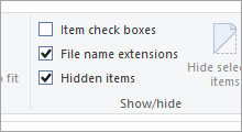 Show File Name Extension in Windows 10
