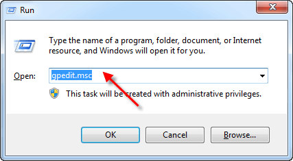 Opening Local Group Policy Editor