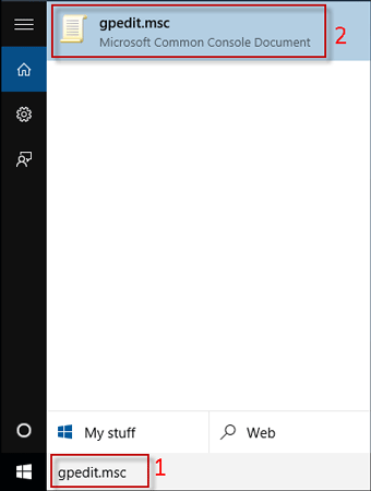 Search gpedit.msc in Start menu