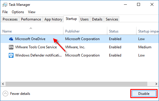 Disable startup programs