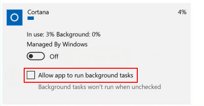 Disable app background tasks